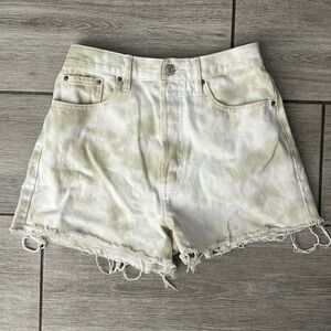 PacSun Ultra High Rise Vintage Shorts tie Dye Green size 26